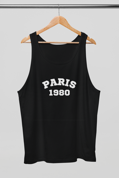 PARIS 1980 Unisex Black Tank Top