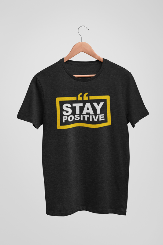 Stay Positive Unisex Black Oversized T-Shirt