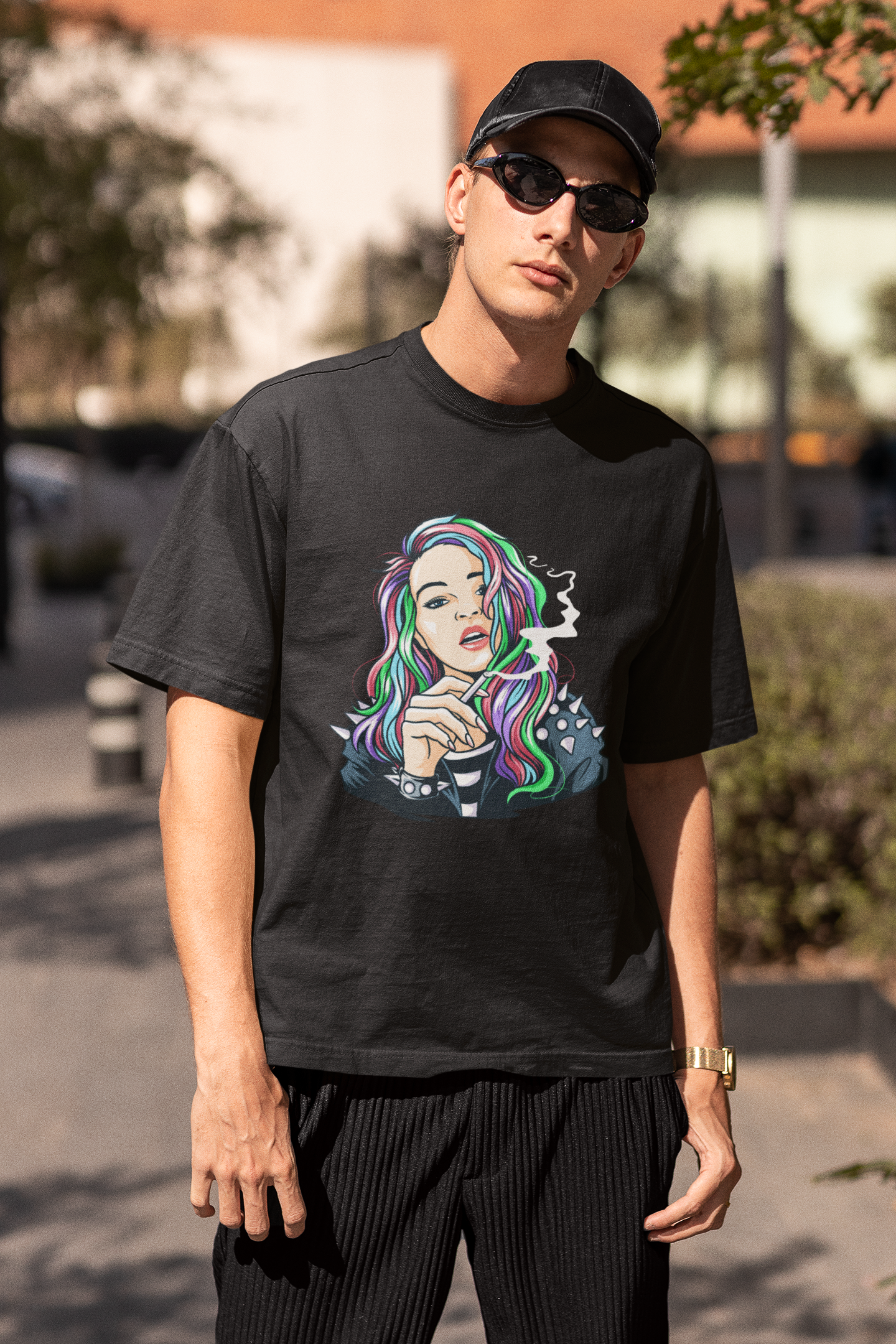 Anime Smoking Women Unisex Black Oversized Tshirt | DJ Paroma Collection | ATOM