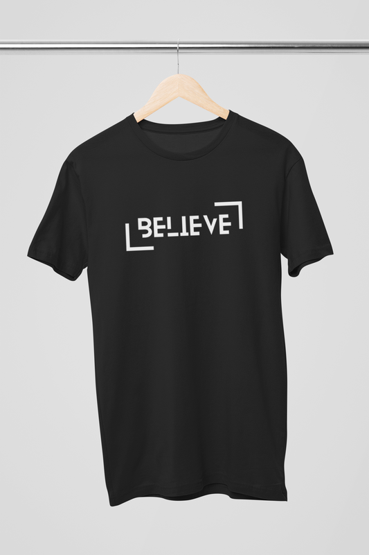 Believe Unisex Black Oversized T-Shirt  | Ashish Mishra Collection | ATOM NEW YORK