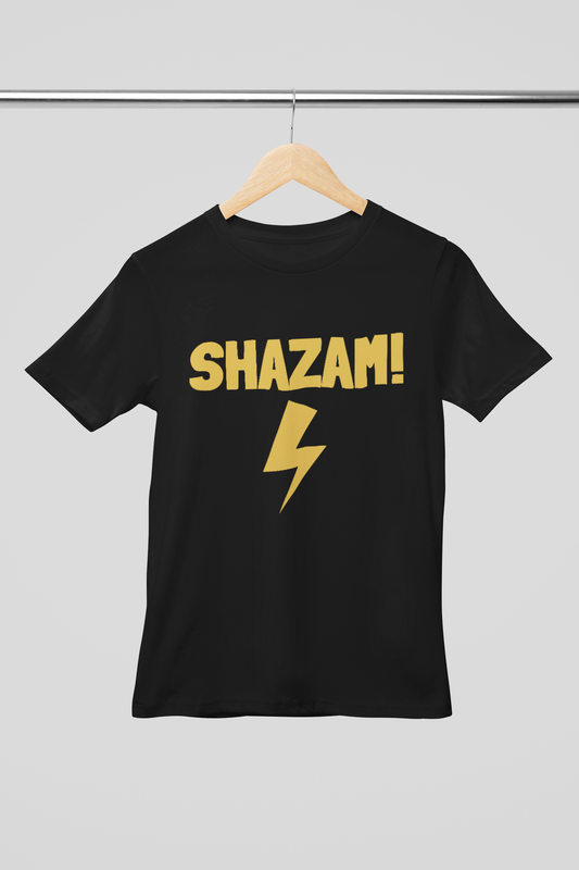 Shazam Unisex Black Round Neck Tshirt | DJ Paroma Collection | ATOM