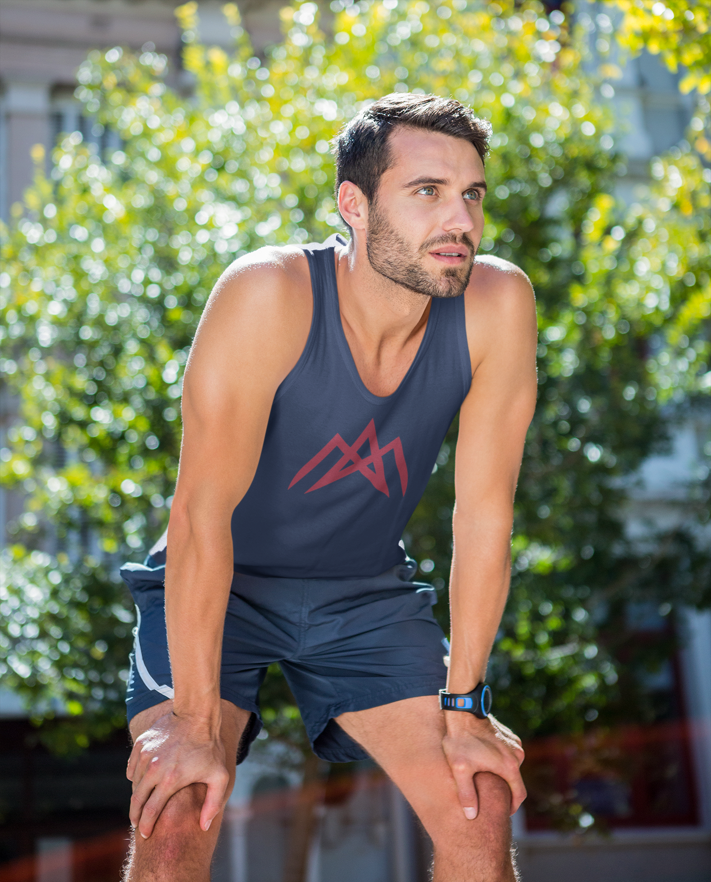 AM Unisex Navy Blue Tank Top | Ashish Mishra Collection | ATOM NEW YORK