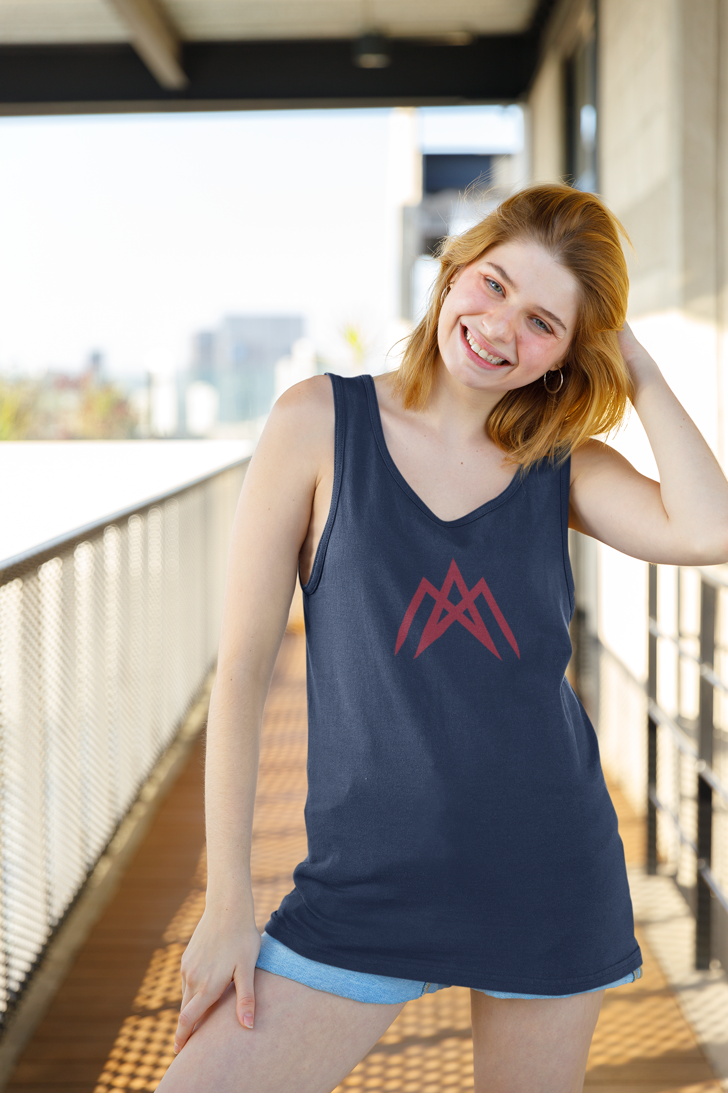 AM Unisex Navy Blue Tank Top | Ashish Mishra Collection | ATOM NEW YORK