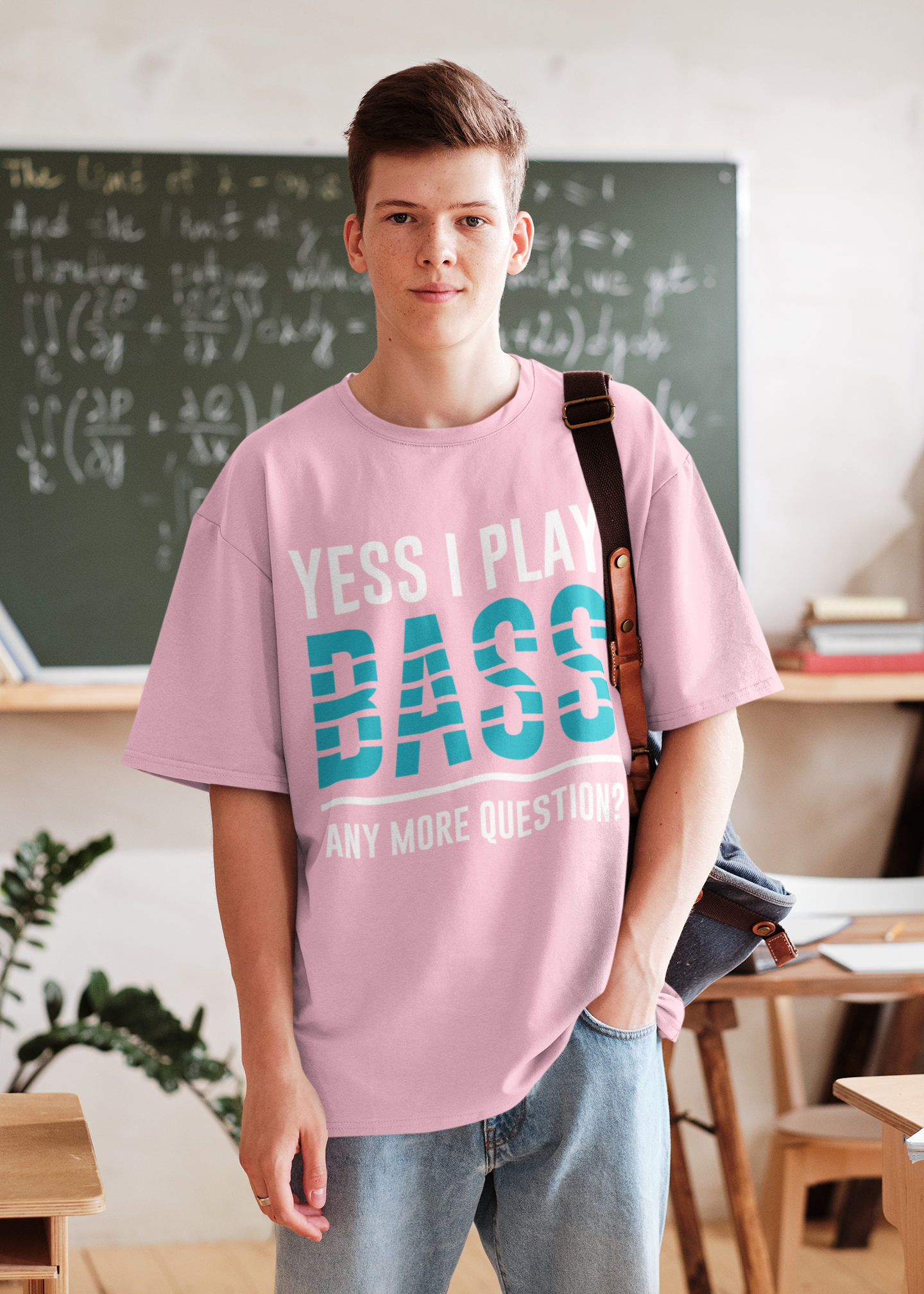 Yess I Play Bass Unisex Baby Pink Oversized Tshirt | DJ Paroma Collection | ATOM