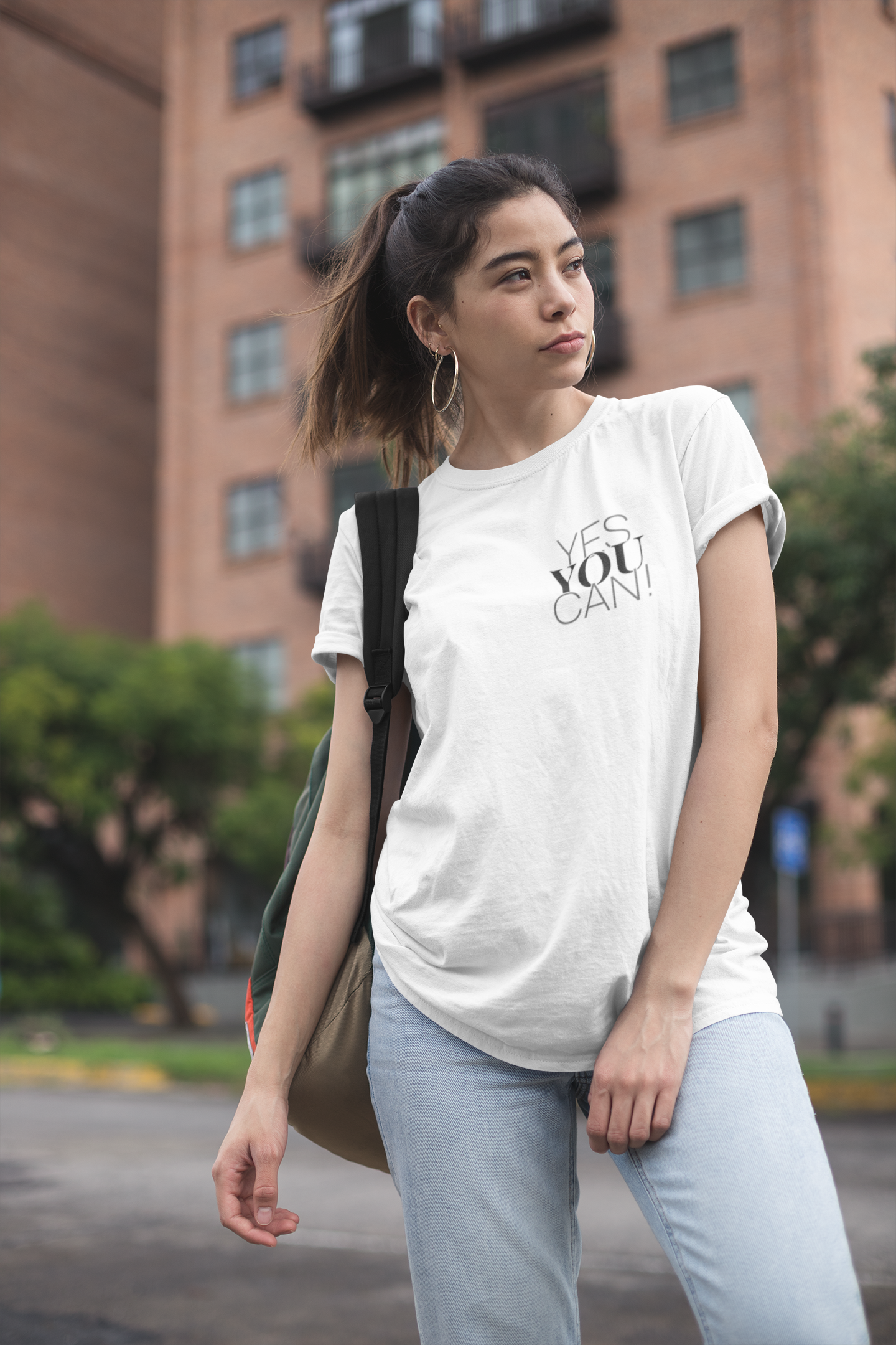 Yes You Can! Unisex White Round Neck T-Shirt | Ashish Mishra Collection | ATOM NEW YORK