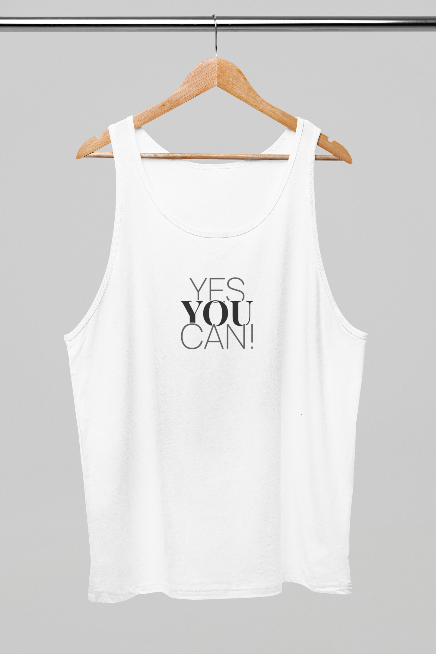 Yes You Can Unisex White Tank Top