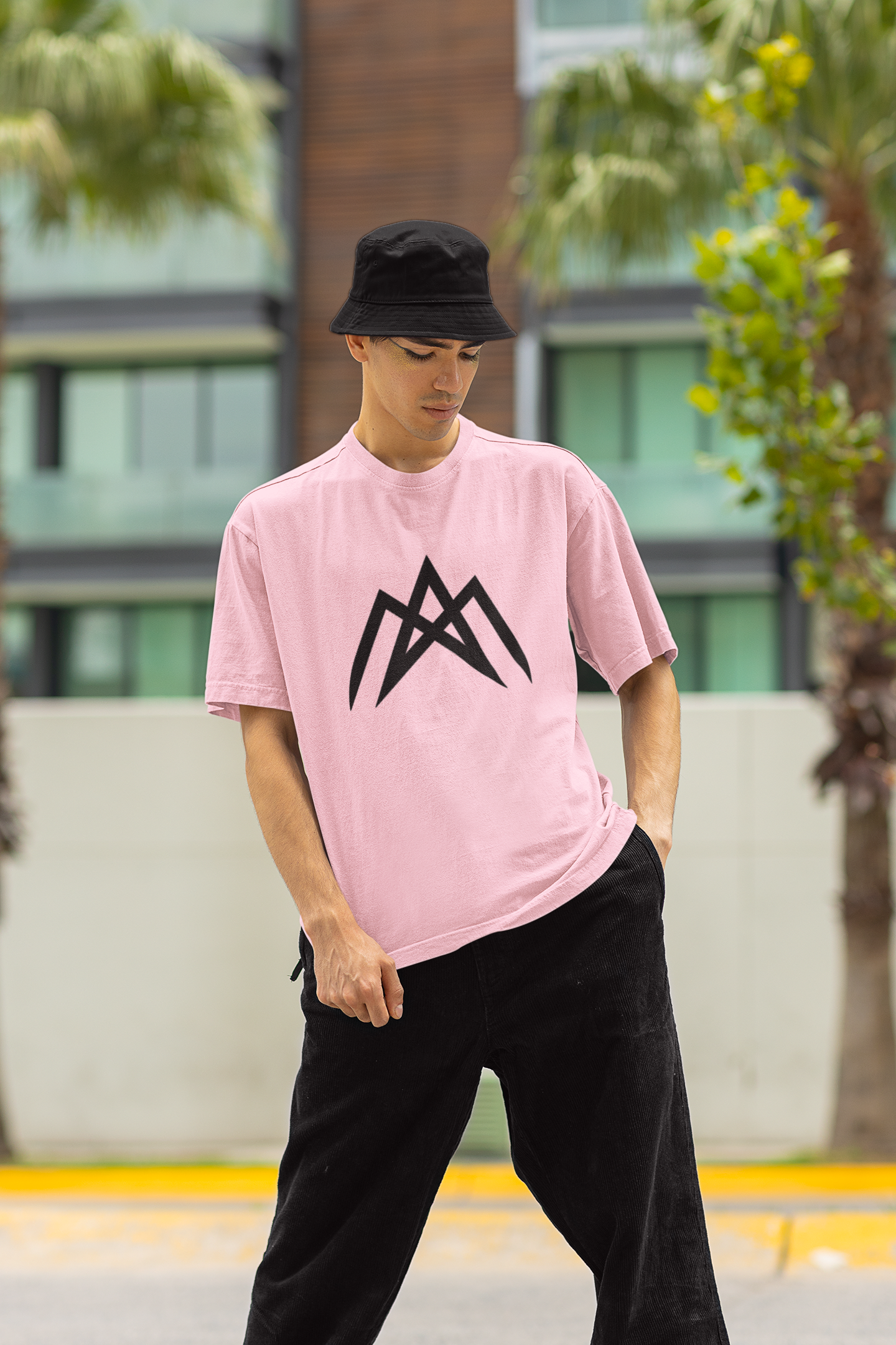 AM Unisex Baby Pink Oversized T-Shirt | Ashish Mishra Collection | ATOM NEW YORK