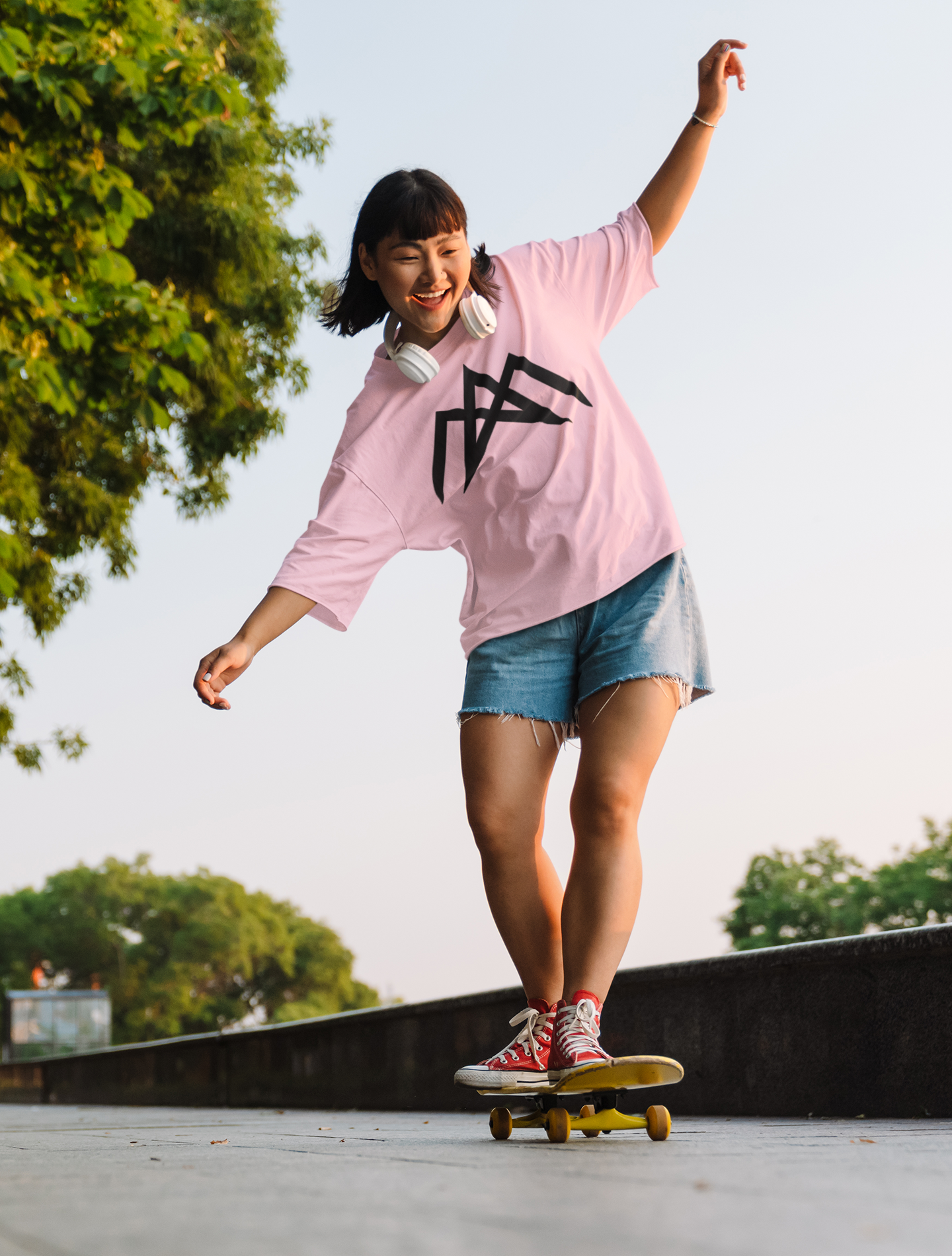 AM Unisex Baby Pink Oversized T-Shirt | Ashish Mishra Collection | ATOM NEW YORK