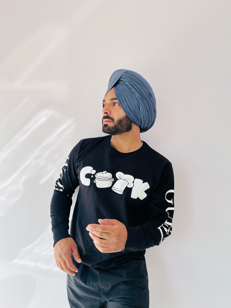 Cook Crew Neck Unisex Navy Blue Sweatshirt For Men | Masterchef Gurkirat Collection