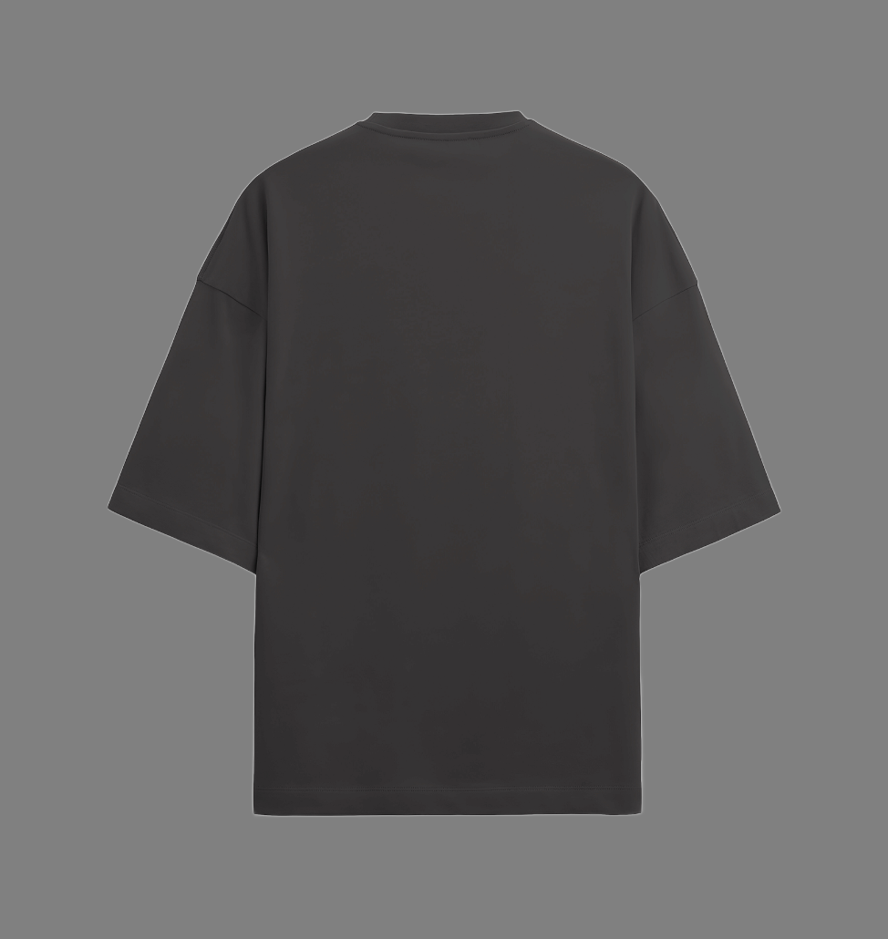 Terry (280 GSM) Golden Smoke Black Oversize T-Shirt For Men