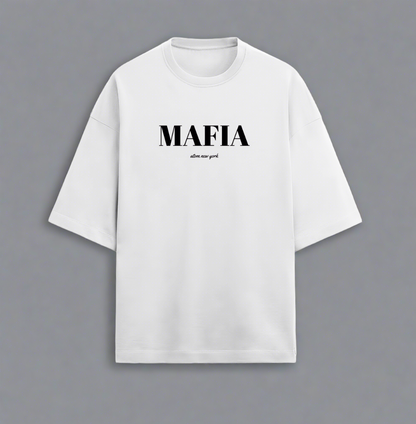 Terry (280 GSM) Mafia White Oversize T-Shirt For Men