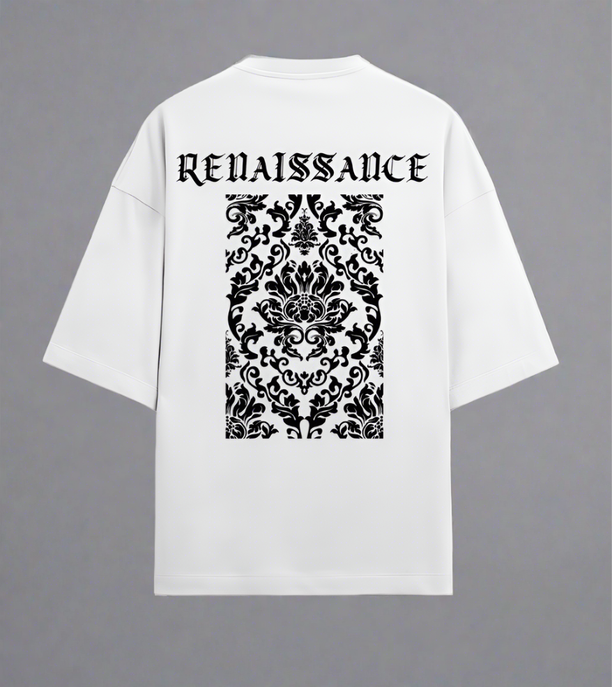 Terry (280 GSM) Renaissance White Oversize T-Shirt For Men