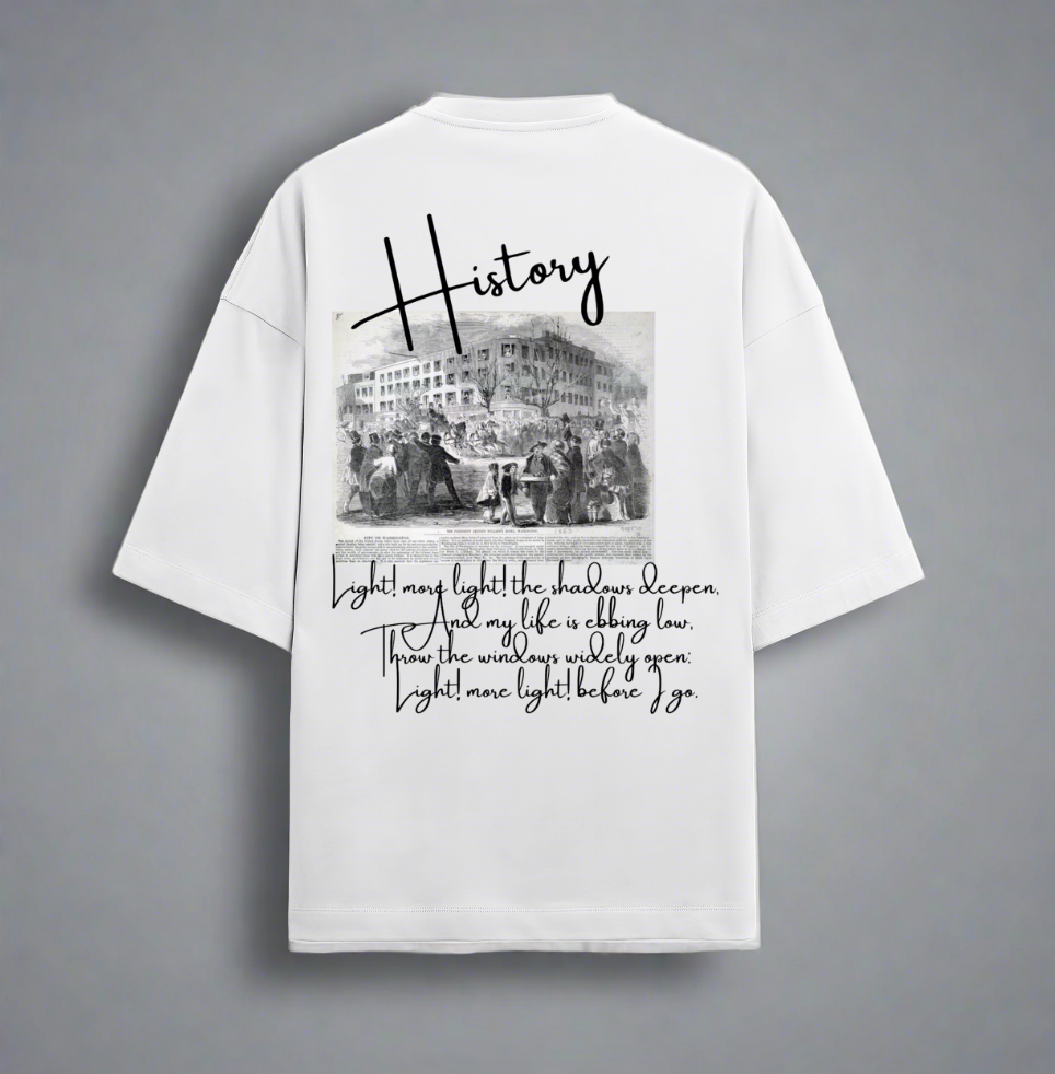 Terry (280 GSM) History White Oversize T-Shirt For Men