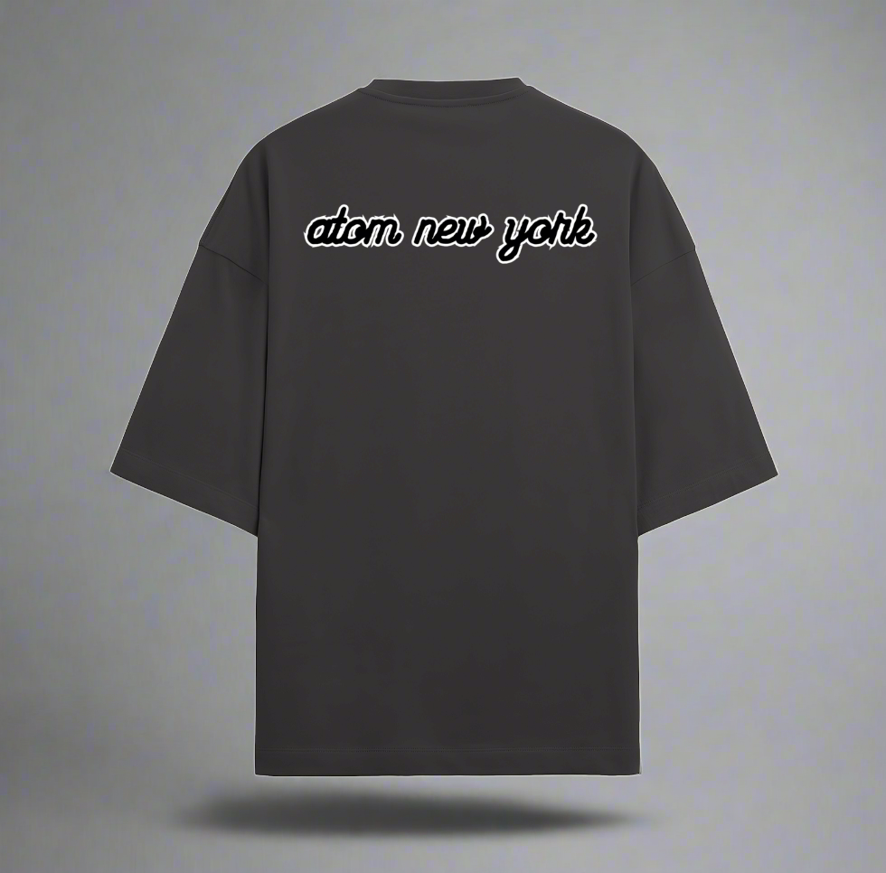 Terry (280 GSM) Iconic Symbol A Black Oversize T-Shirt For Men