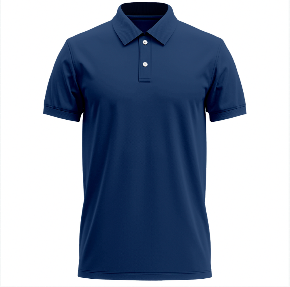 ATOM New York Dry Fit Polo Neck Petrol Blue T-Shirt For Men