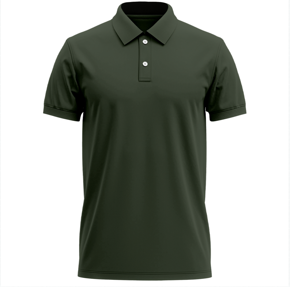 ATOM New York Dry Fit Polo Neck Olive Green T-Shirt For Men