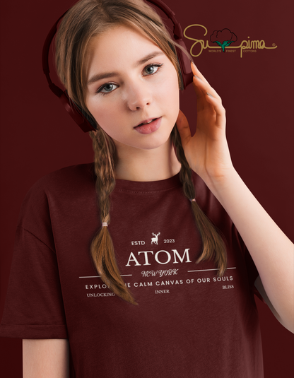 Supima Cotton Signature Maroon T-Shirt For Women
