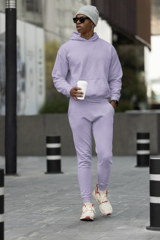 Lavender Hoodie And Jogger Co-ord Set For Men