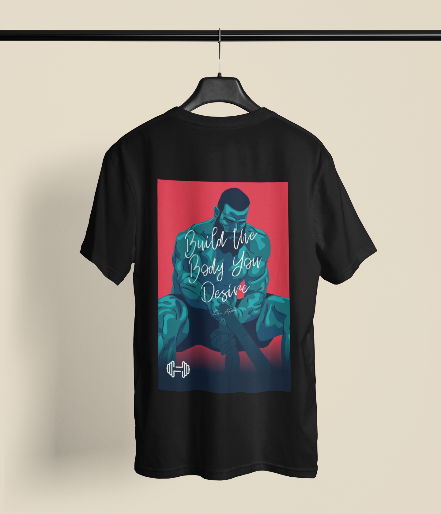 Build The Body You Desire Dense Oversized Black Unisex T-Shirt | Tarun Kapoor Collection