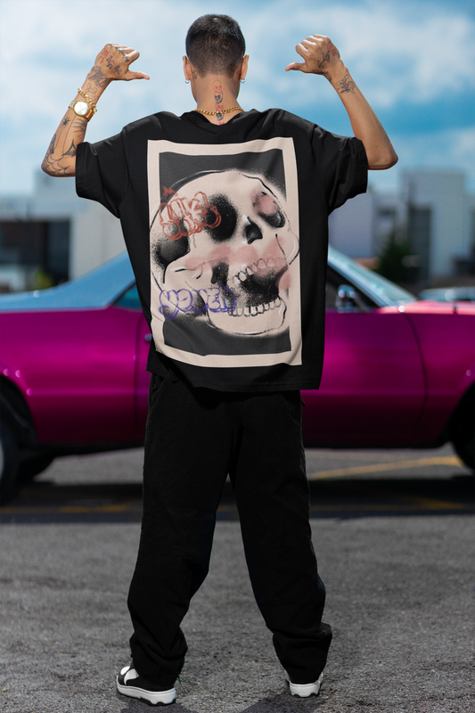 Skull Black Oversized T-Shirt For Men