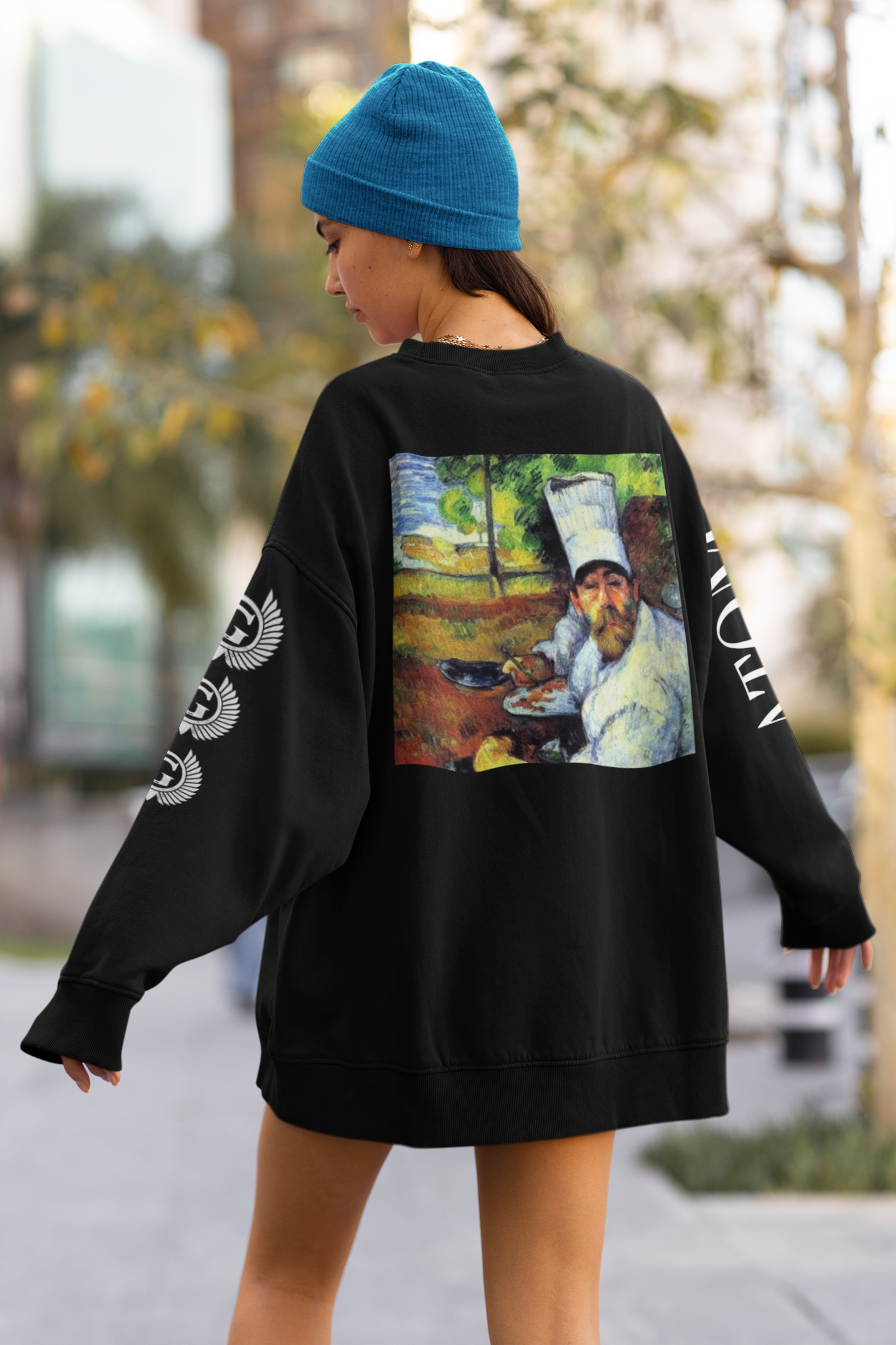 Chef Front And Back Crew Neck Unisex Black Sweatshirt | Masterchef Gurkirat Collection