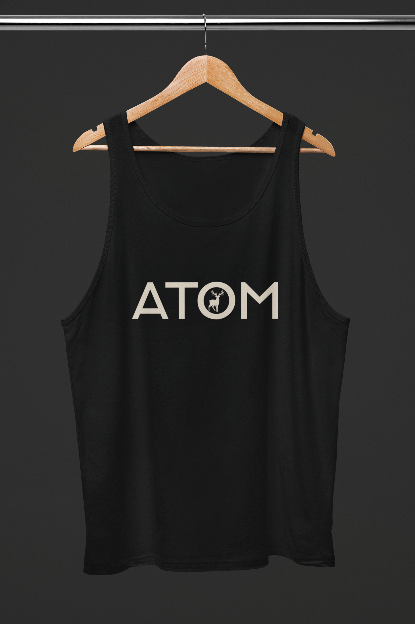 ATOM Beige Signature Black Tank Top For Women