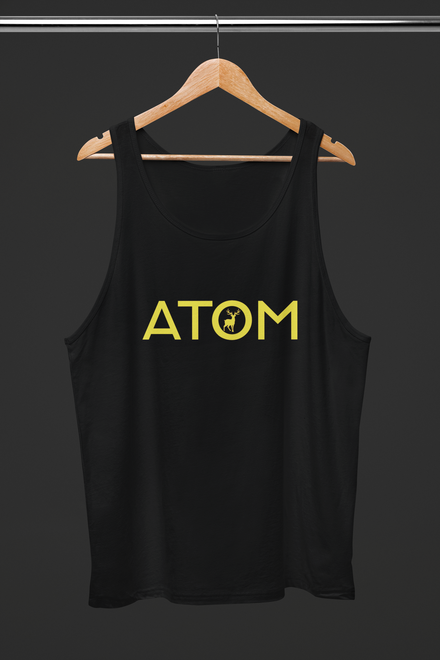 ATOM Yellow Signature Black Tank Top For Women