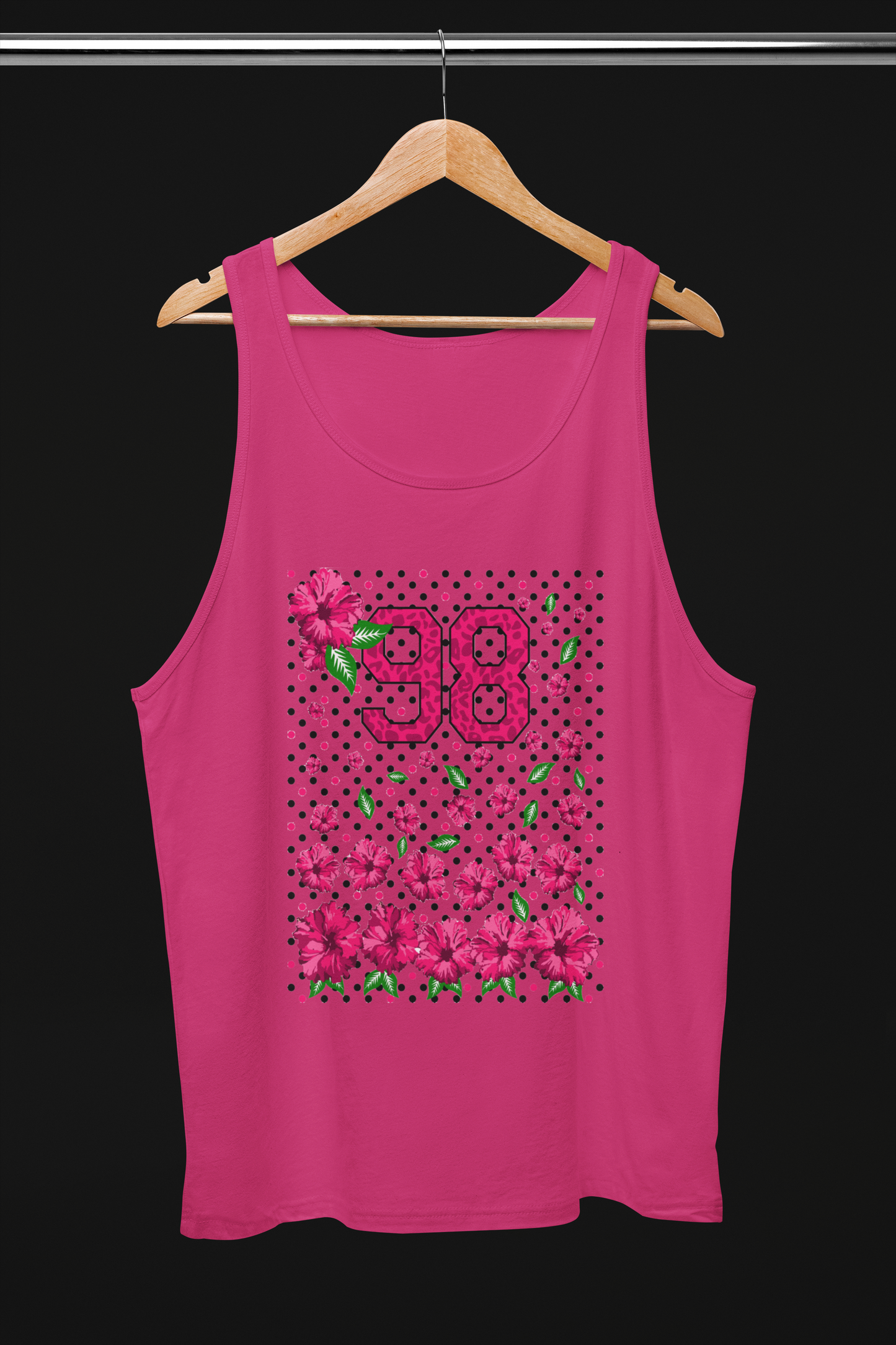 98 Flowers Pink Tank Top For Women