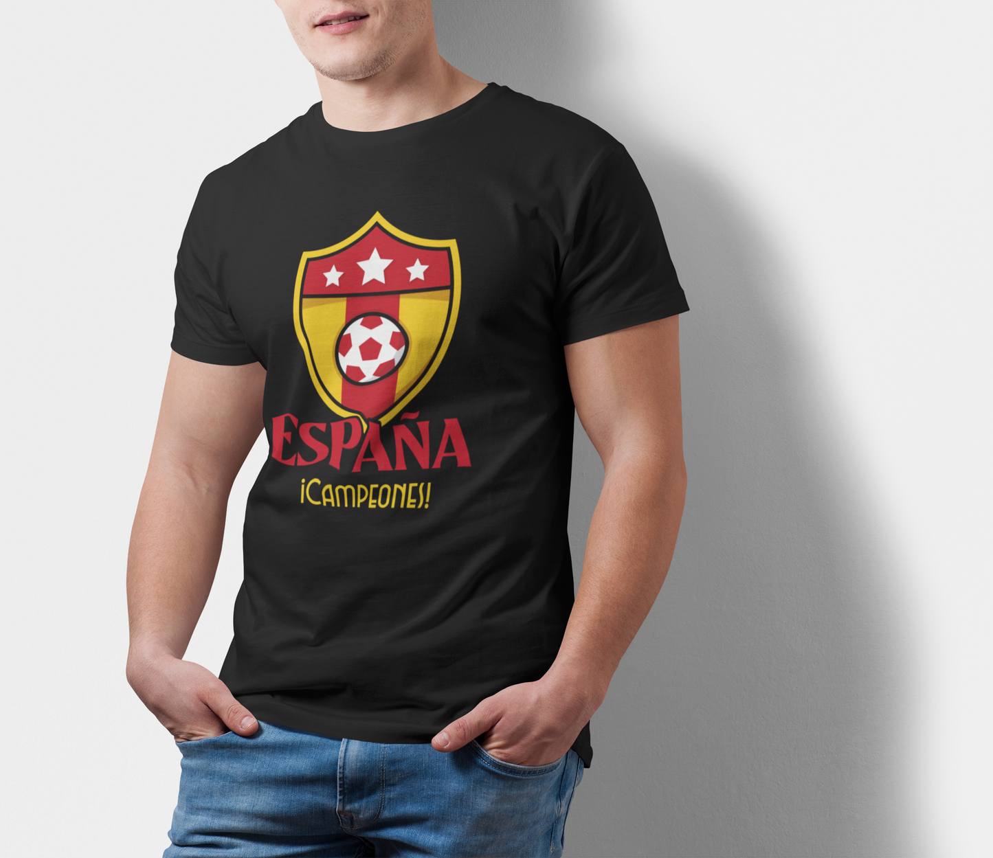 ATOM Signature Espana Soccer Theme Black T-Shirt For Men