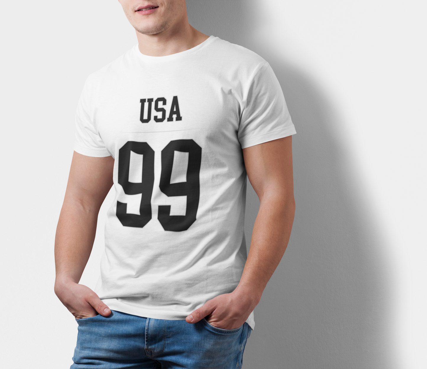 ATOM Signature USA 99 White T-Shirt For Men