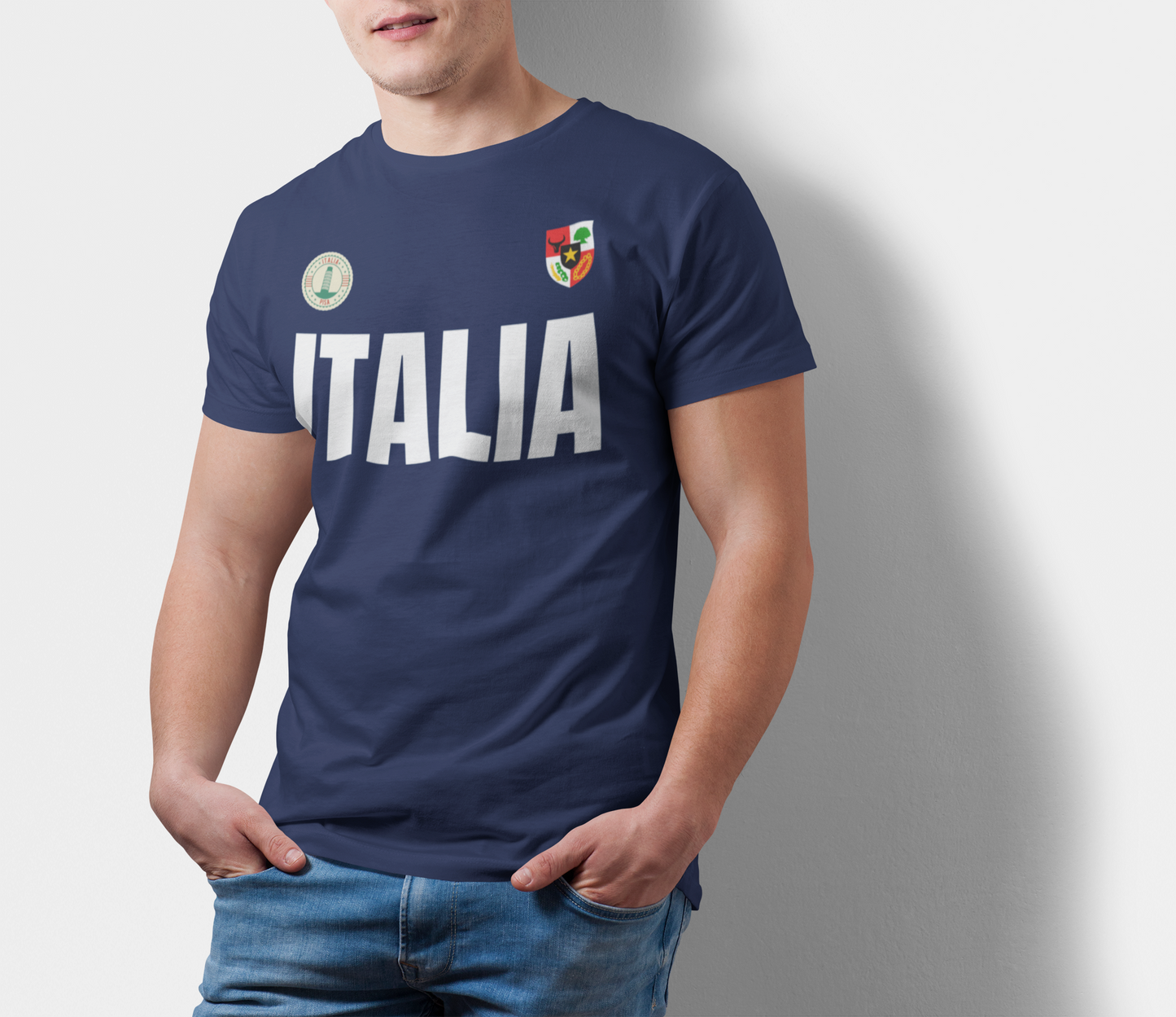ATOM Signature Italia Navy Blue T-Shirt For Men