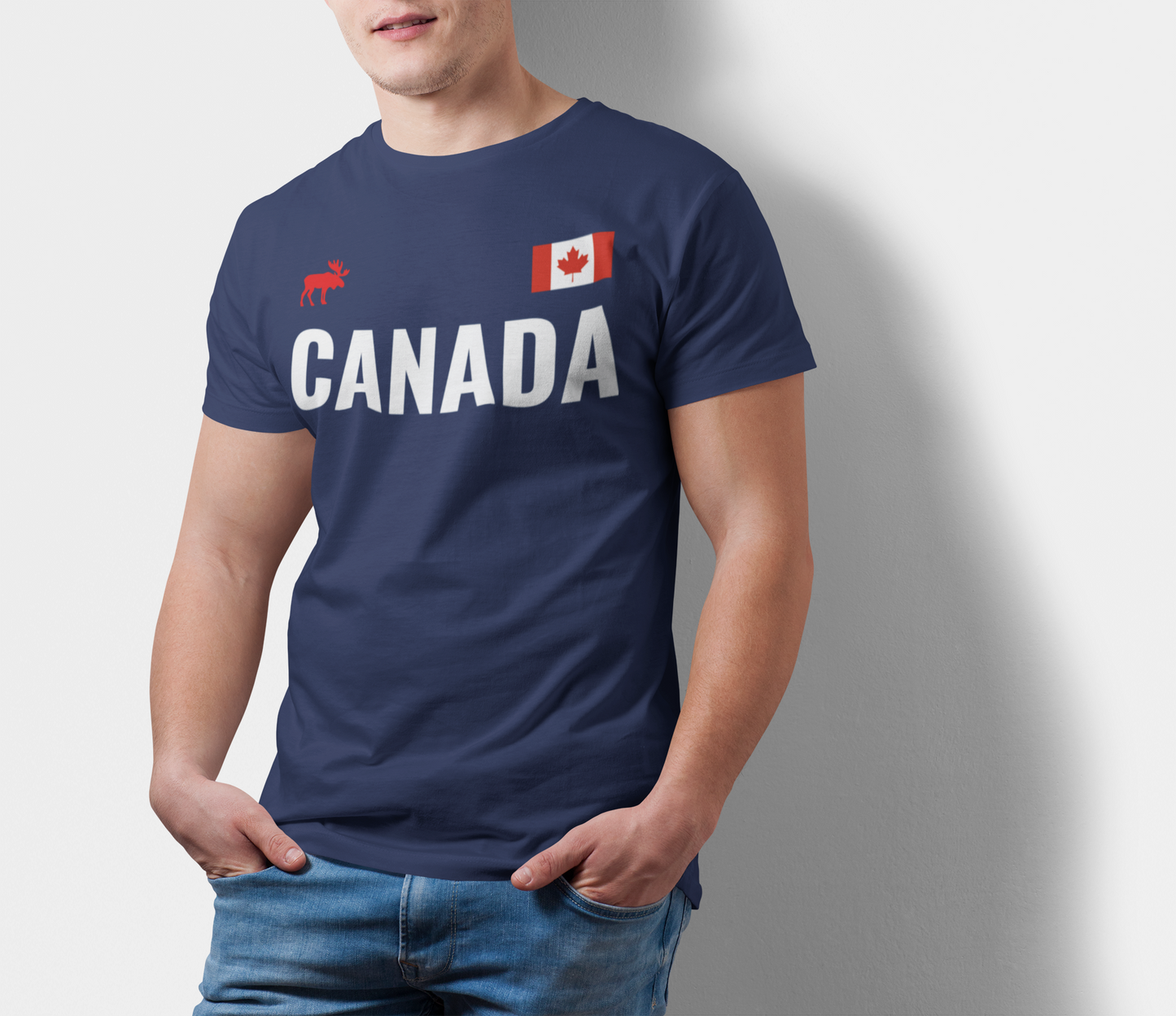 ATOM Signature Canada Navy Blue T-Shirt For Men