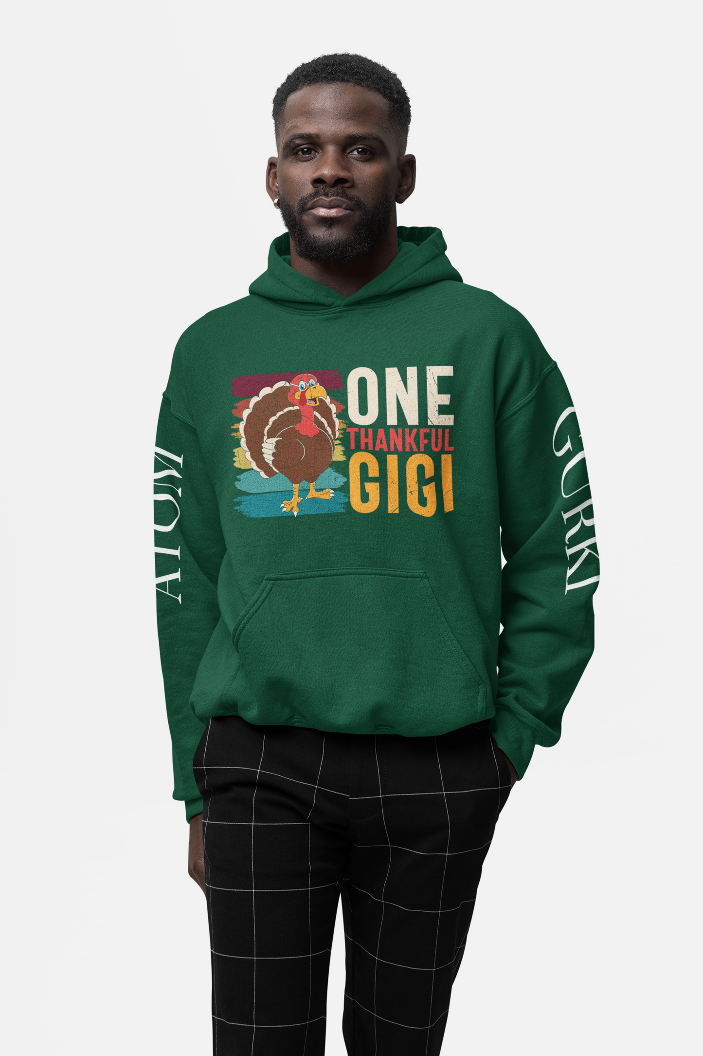 One Thankful Gigi Bottle Green Unisex Pure Cotton Hoodie | Masterchef Gurkirat Collection | ATOM