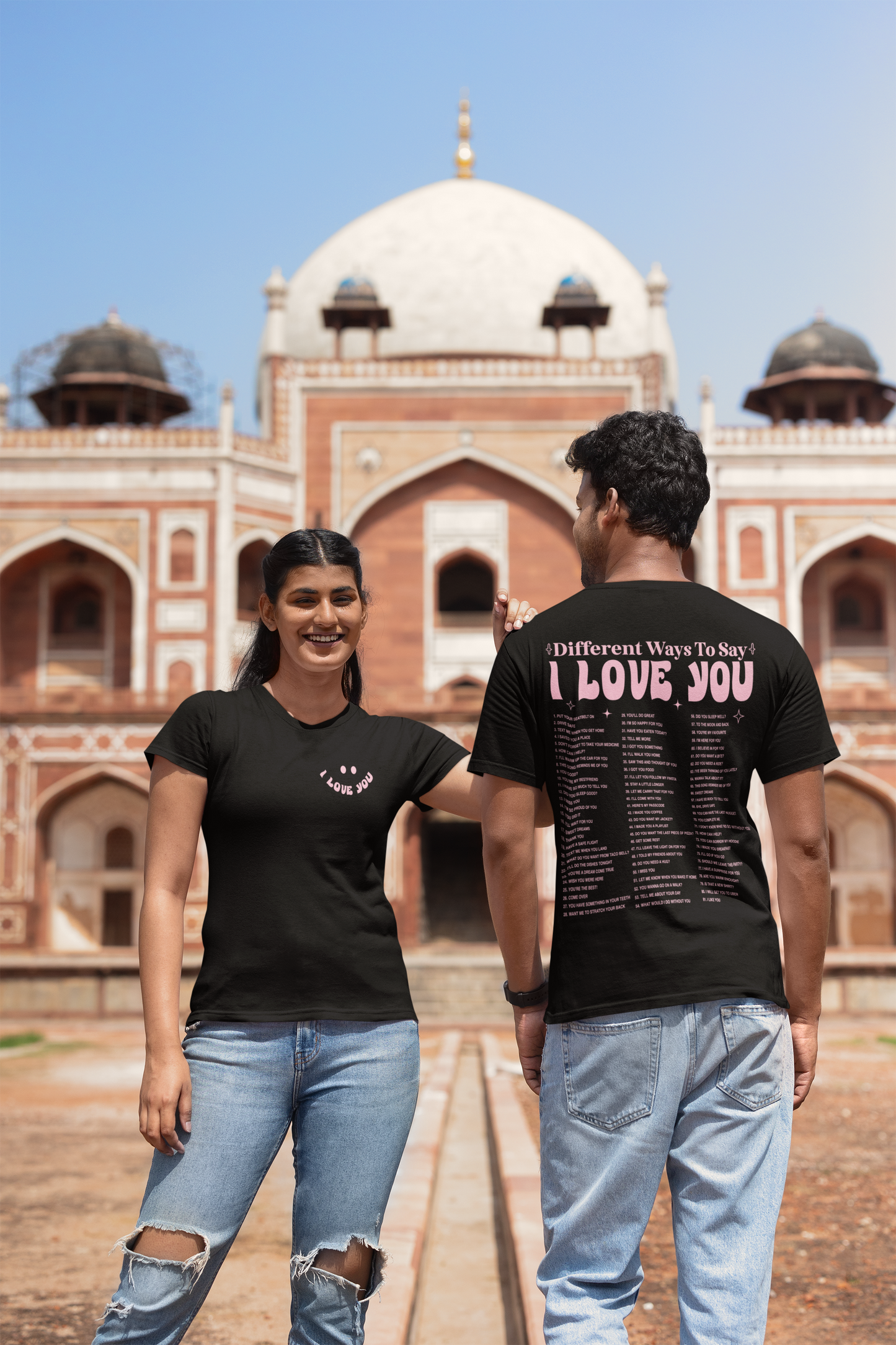 Different Ways To Say I Love You Front And Back Couple T-Shirt