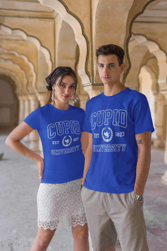Cupid University Royal Blue Couple T-Shirt