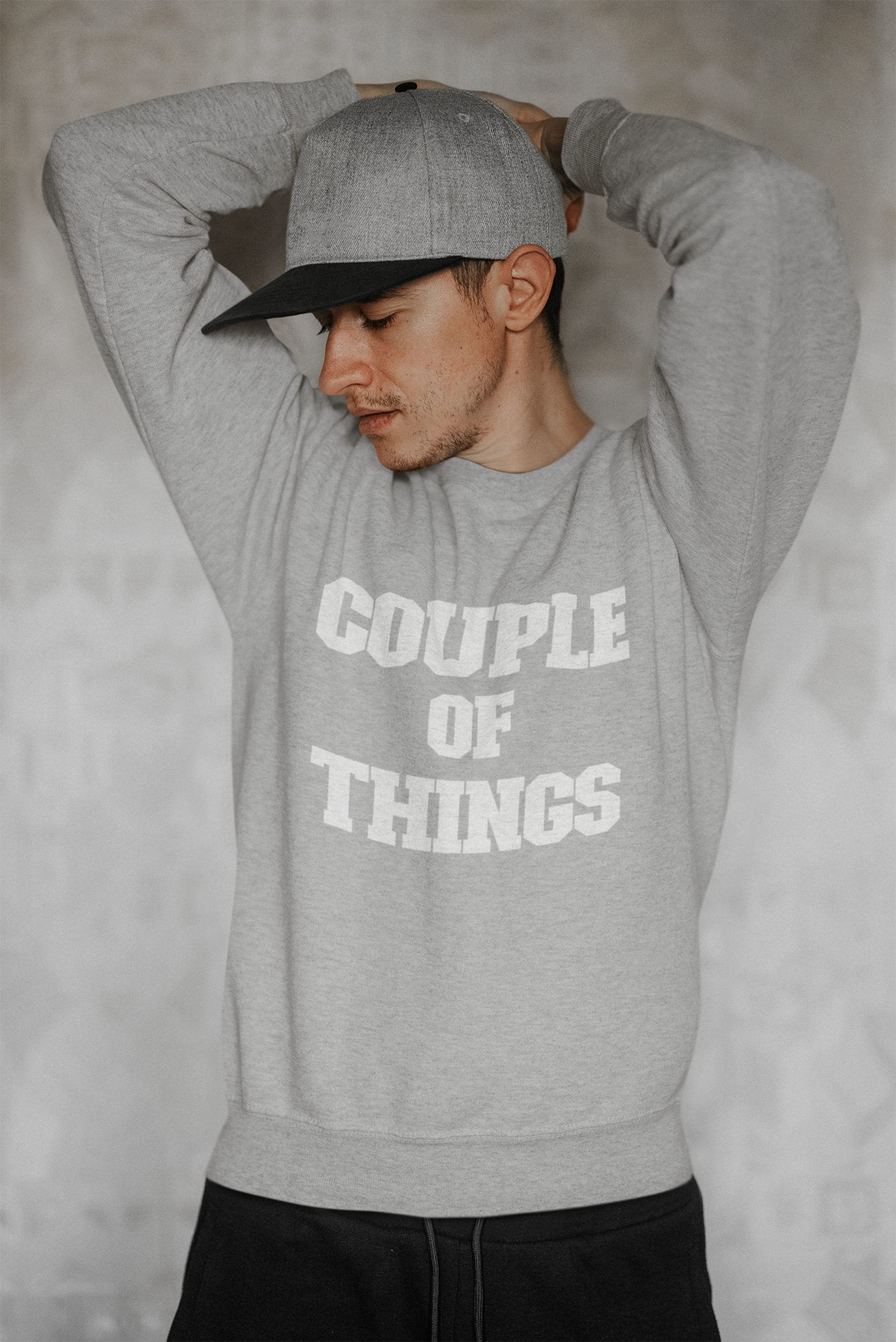 Couple Of Things White College Font Melange Grey Unisex Sweatshirt | RJ Anmol Collection