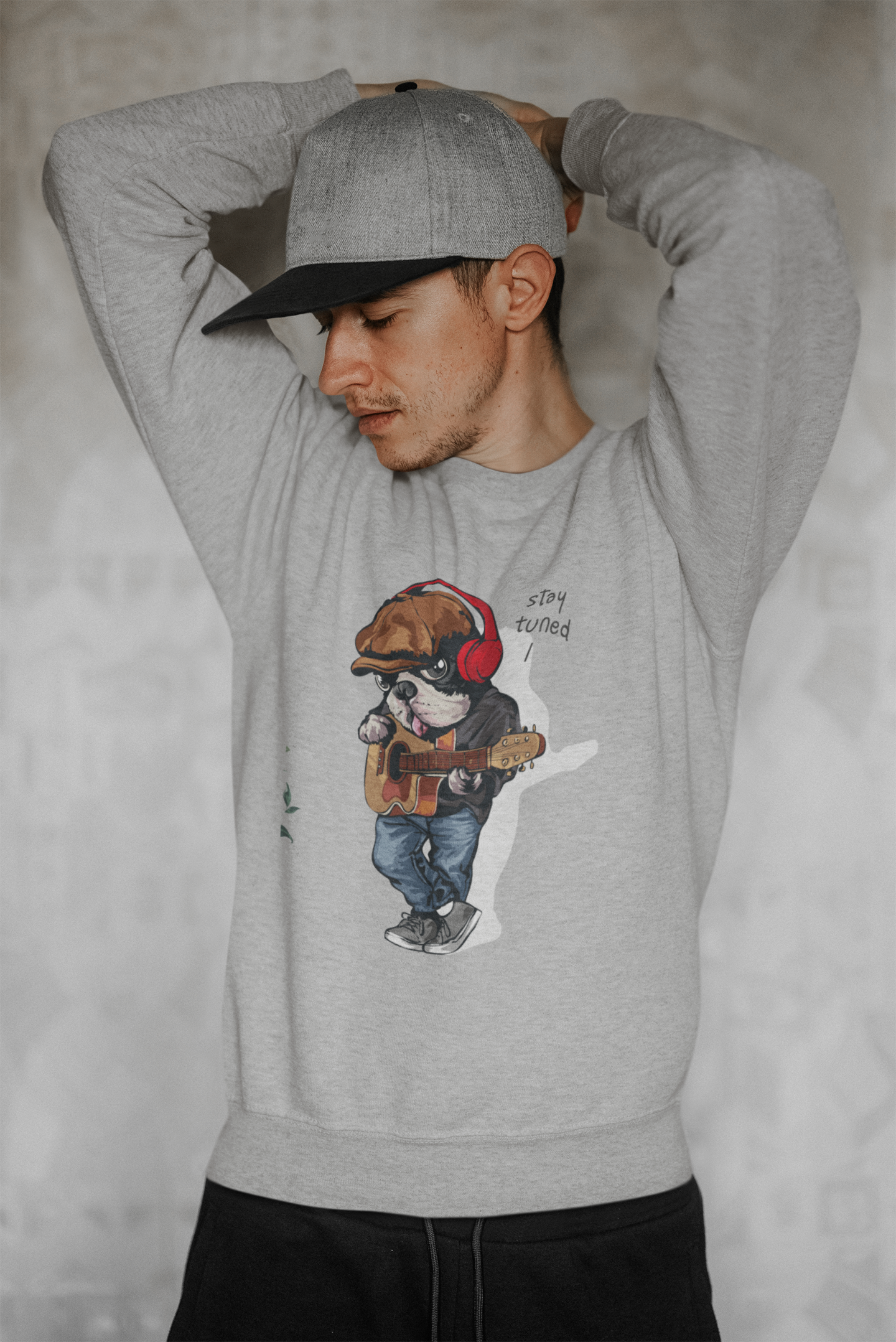 Stay Tuned Melange Grey Unisex Sweatshirt