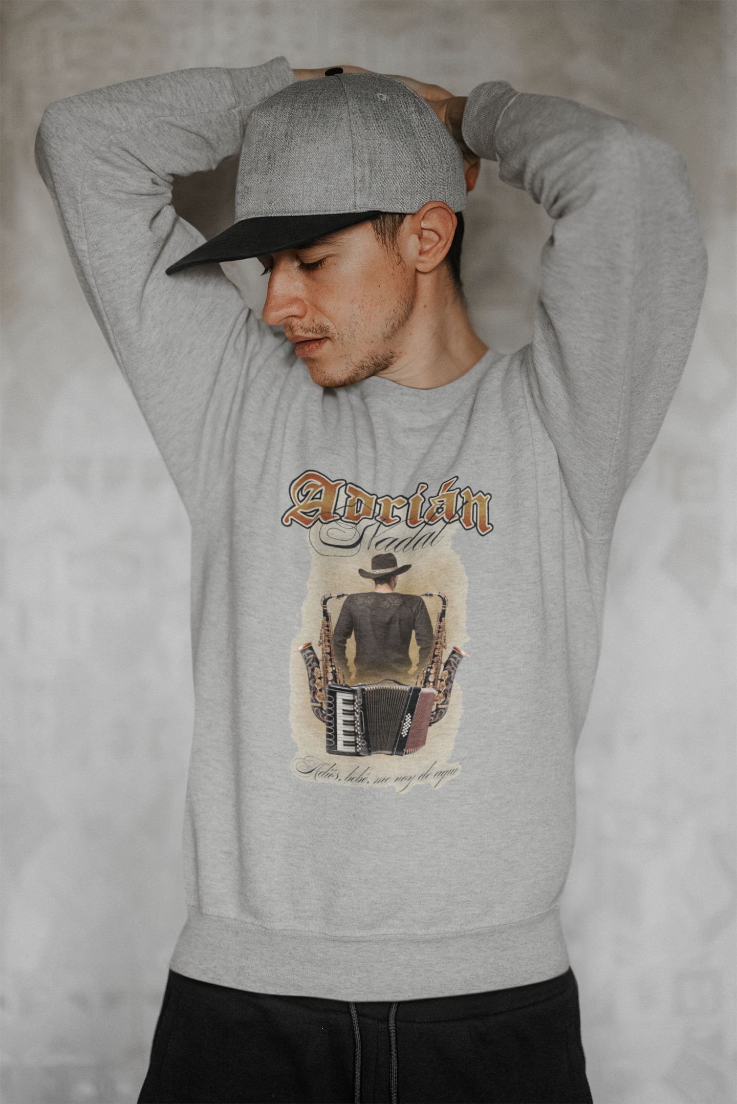 Adrian Nadal Melange Grey Unisex Sweatshirt