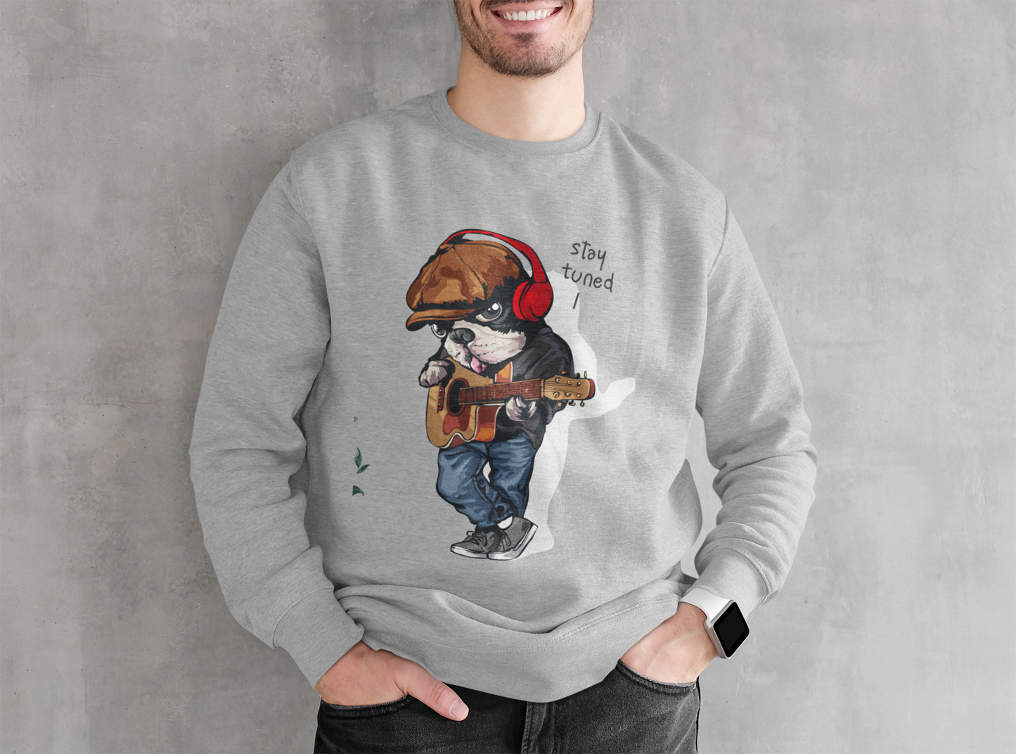 Stay Tuned Melange Grey Unisex Sweatshirt
