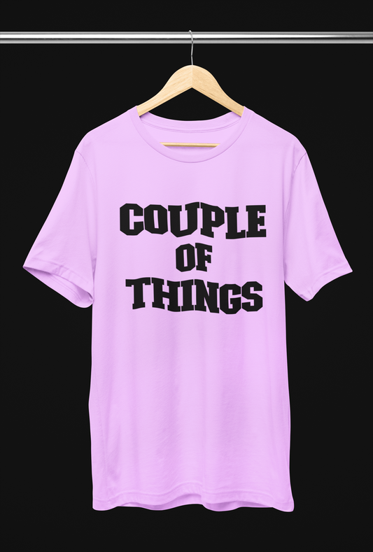 Couple Of Things Black College Font Lavander Oversized T-Shirt For Men | RJ Anmol Collection