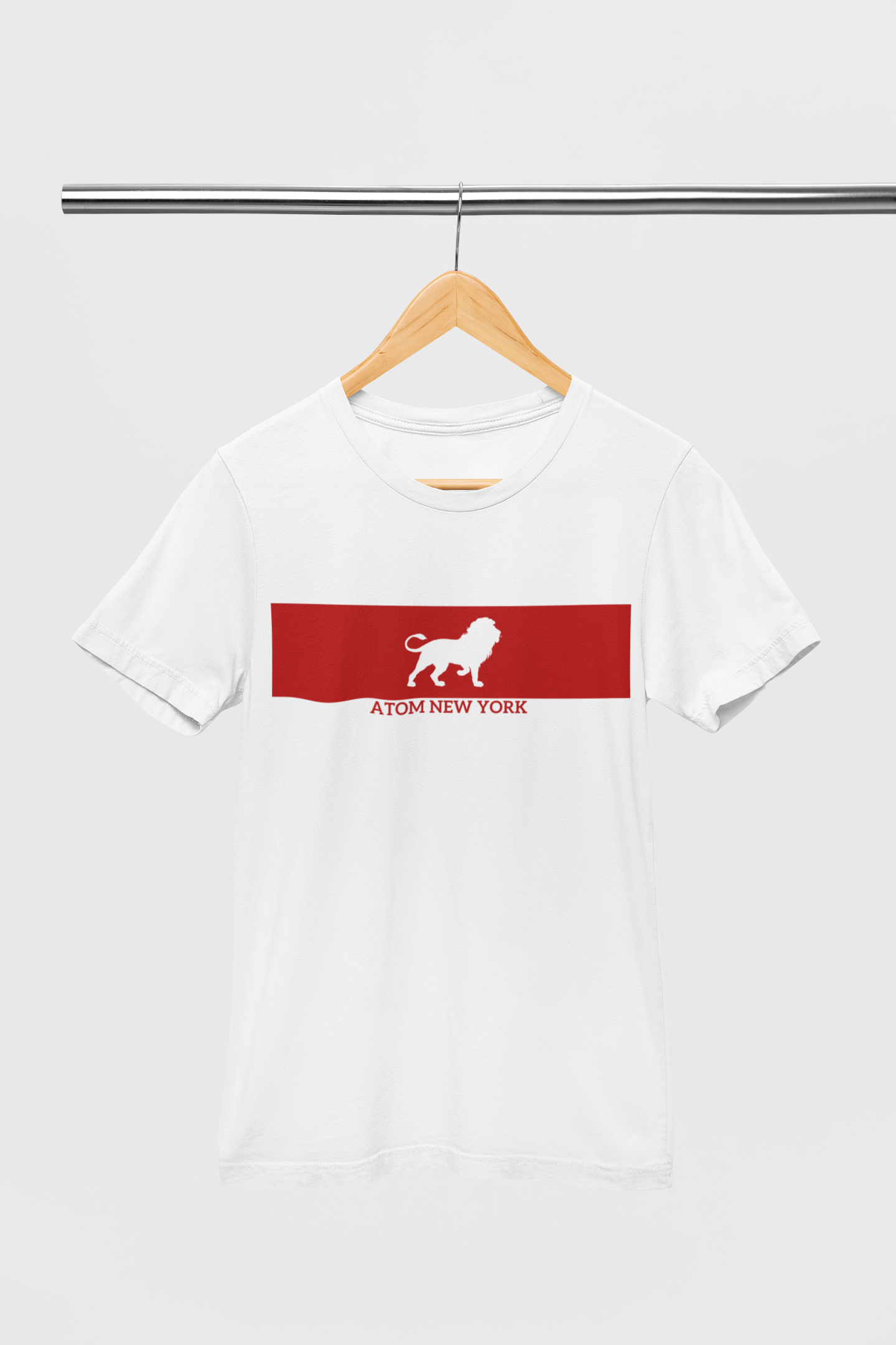 Atom New York Signature Lion Signature White T-Shirt For Men