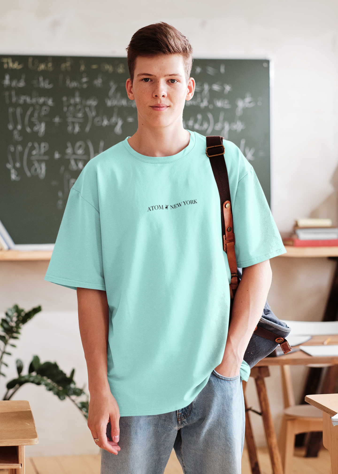 ATOM NEW YORK ESSENTIAL Mint Oversized T-Shirt For Men