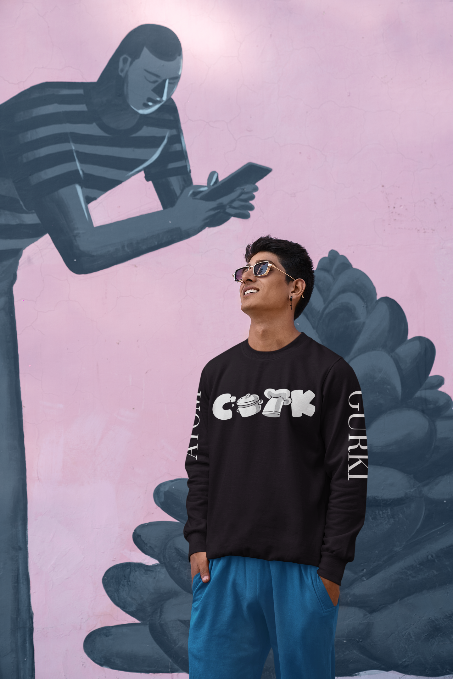 Cook Crew Neck Unisex Black Sweatshirt For Men | Masterchef Gurkirat Collection