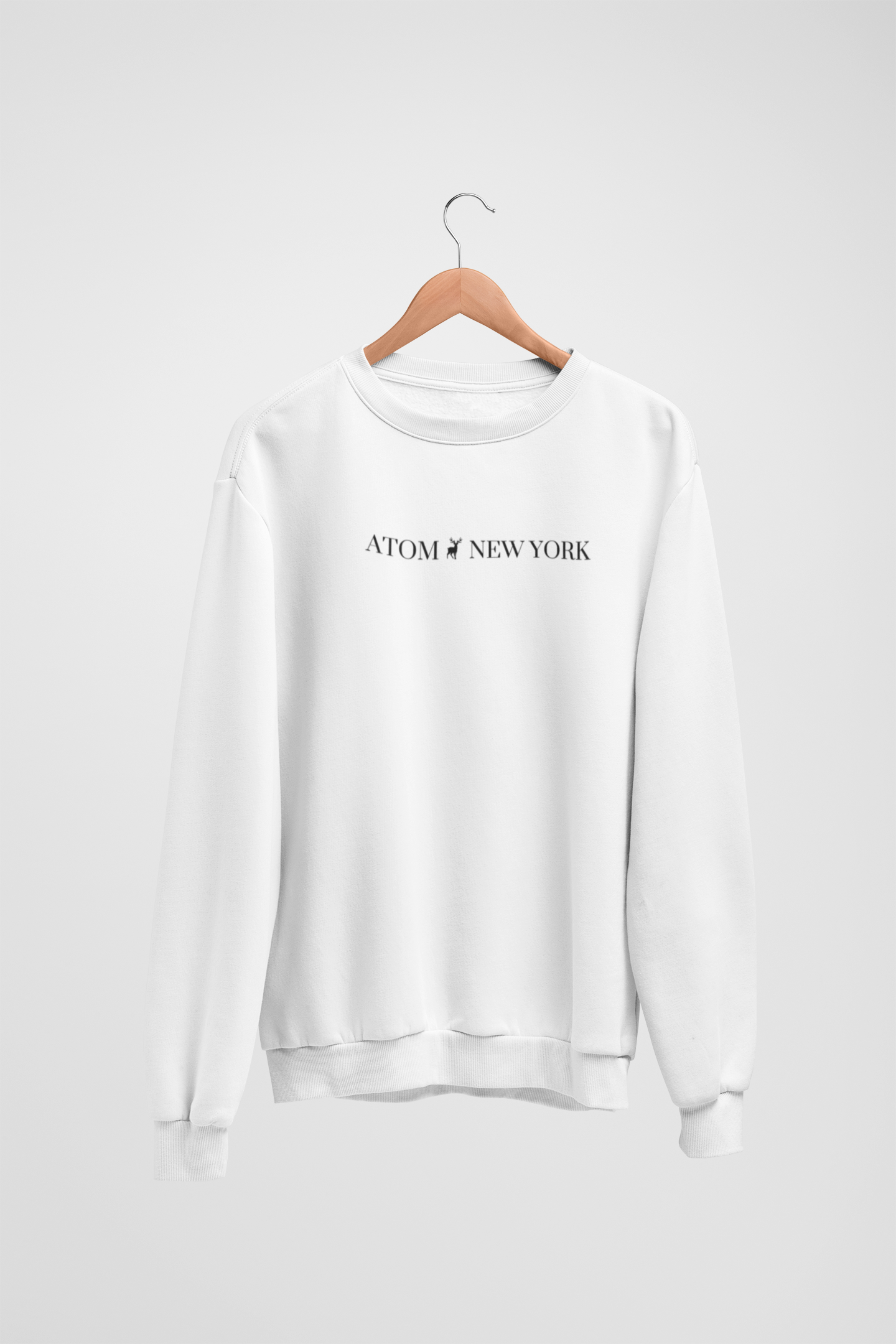 Signature Crew Neck Unisex White Sweatshirt For Women