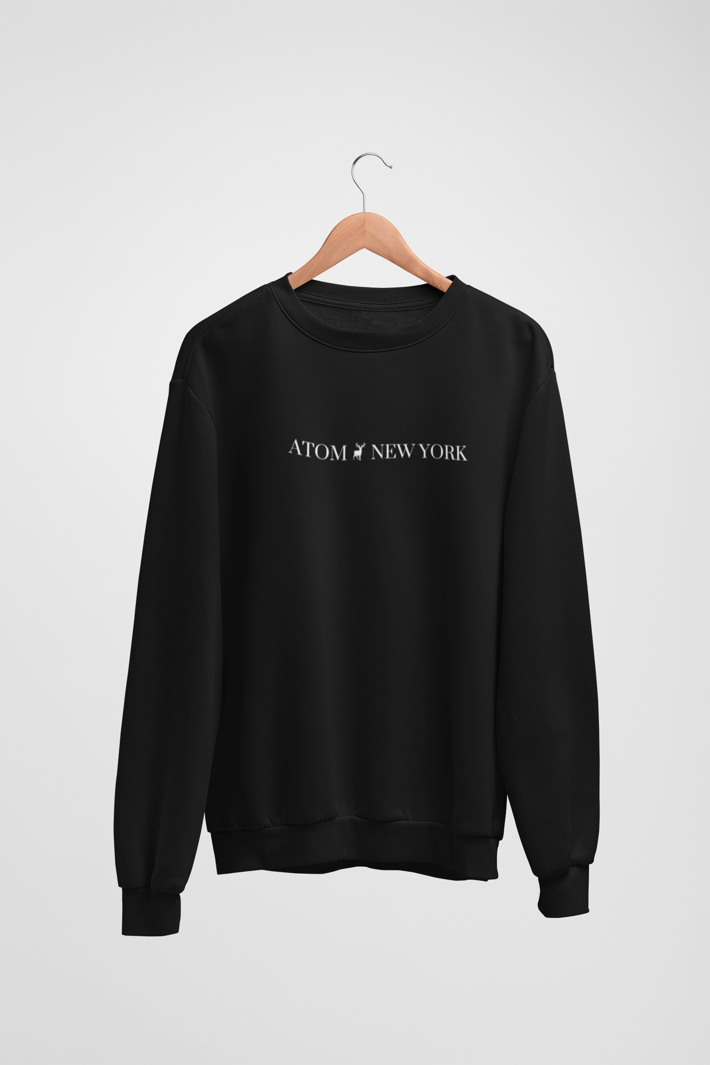 Signature Crew Neck Unisex Black Sweatshirt For Men