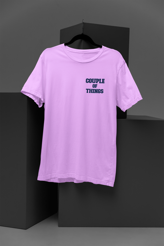 Couple Of Things Pocket Signature Lavander Round Neck T-Shirt For Men | RJ Anmol Collection