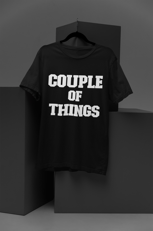 Couple Of Things White College Font Black Round Neck T-Shirt For Men | RJ Anmol Collection