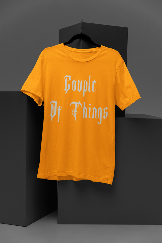 Couple Of Things Royal Font Golden Yellow Round Neck T-Shirt For Men | RJ Anmol Collection