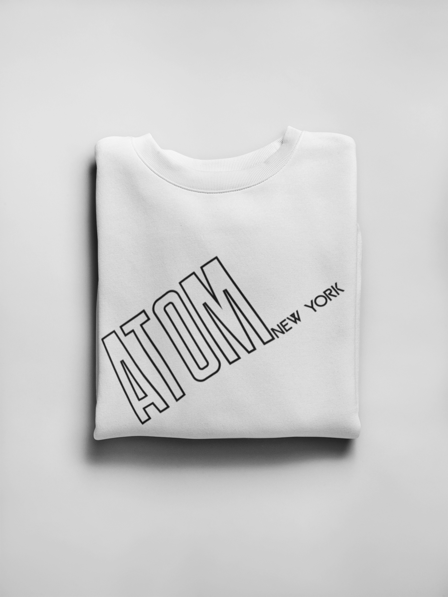 French Terry ATOM NEW YORK White Unisex Oversize T-Shirt