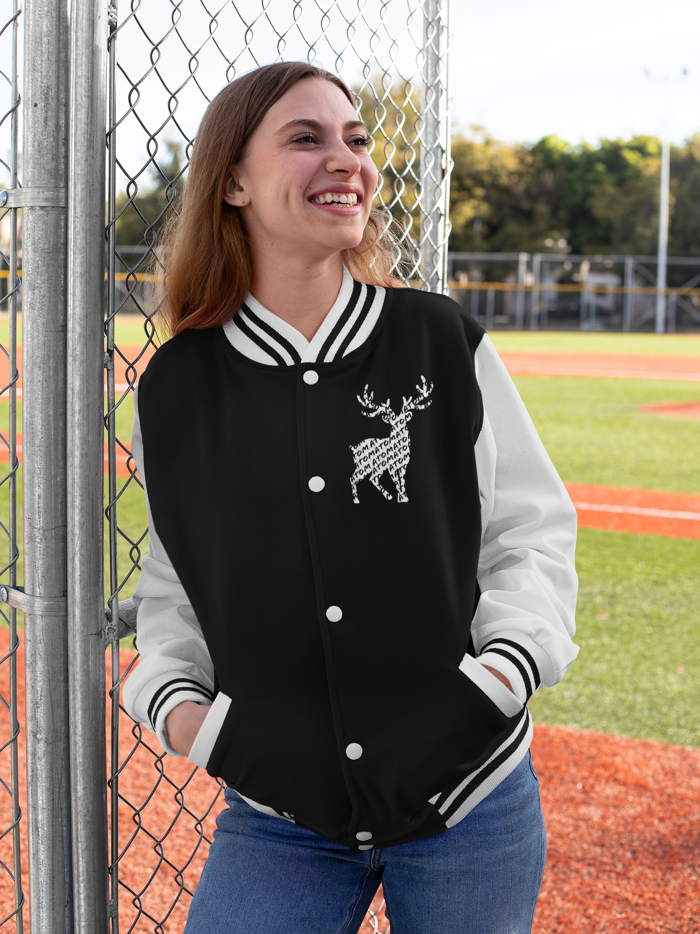 Signature Varsity Jacket - Black And Melange White